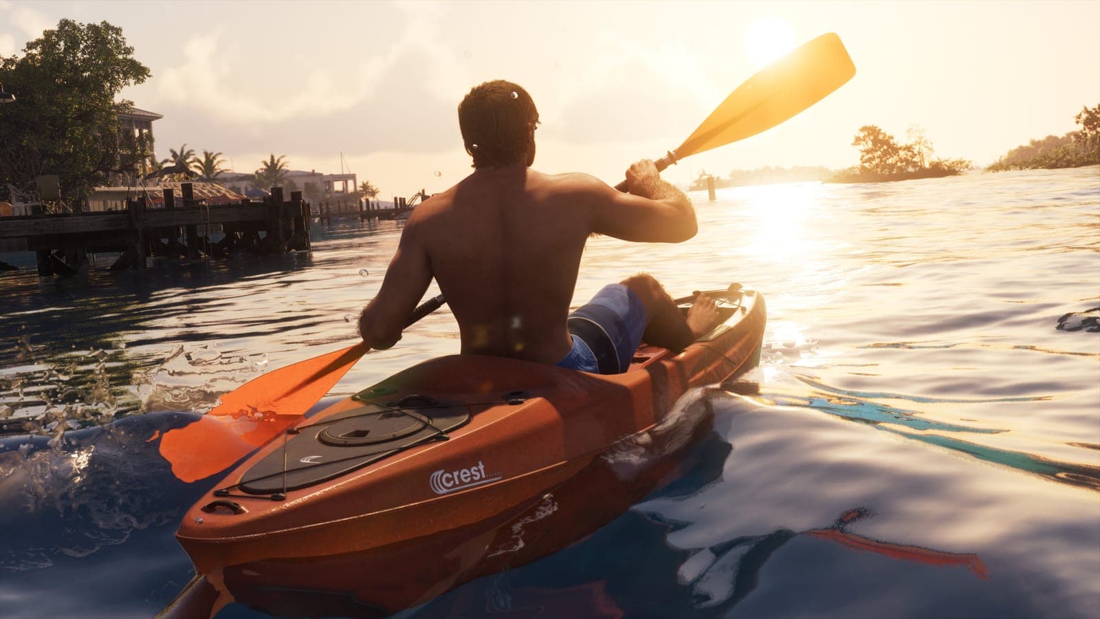 Crest kayak on the water, official Ultimate Edition screenshot