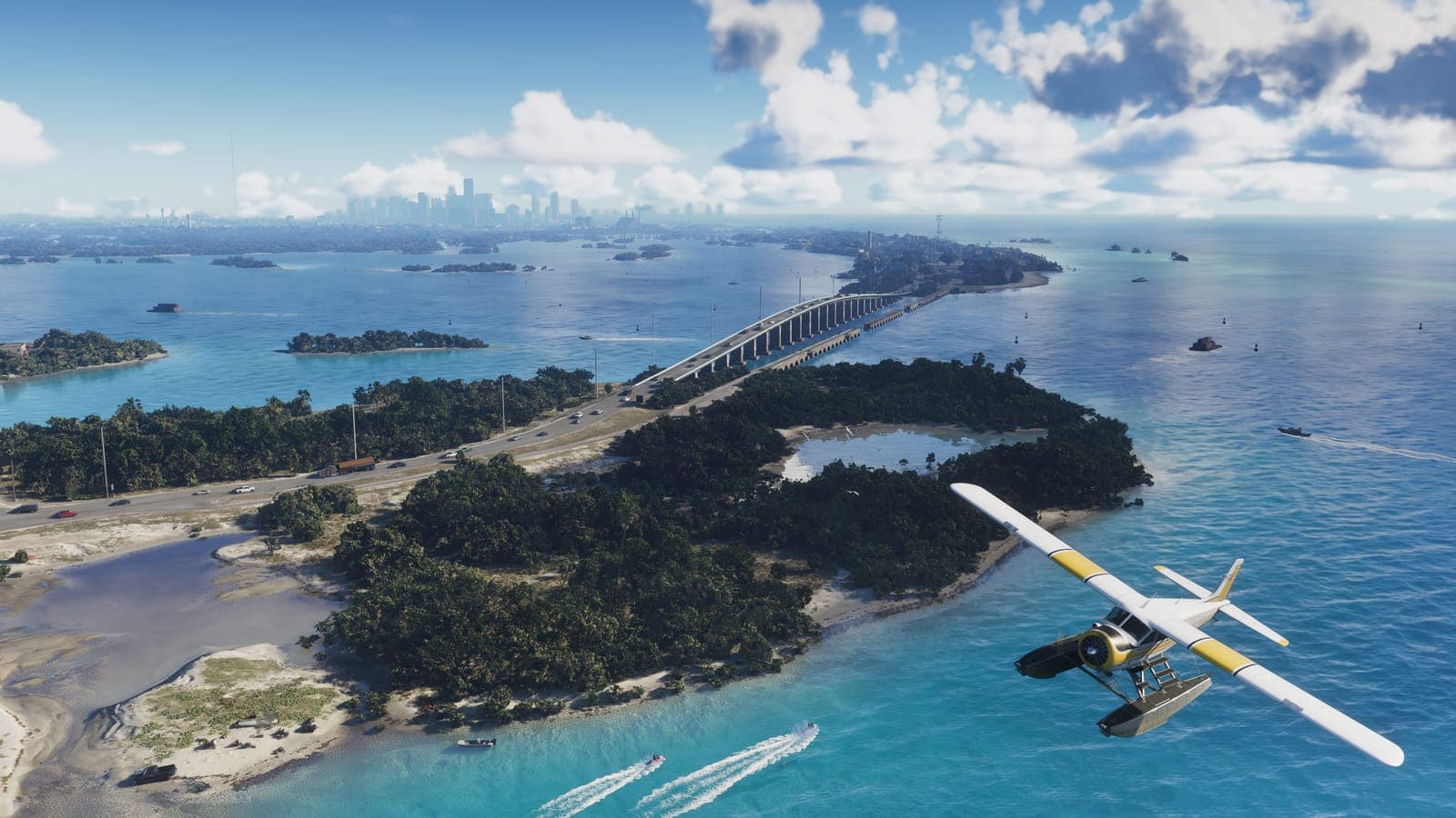 The Leonida Keys and a seaplane from above, official GTA 6 screenshot